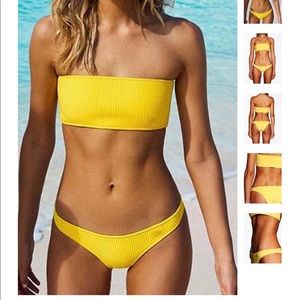 yellow bandeau top and bottom